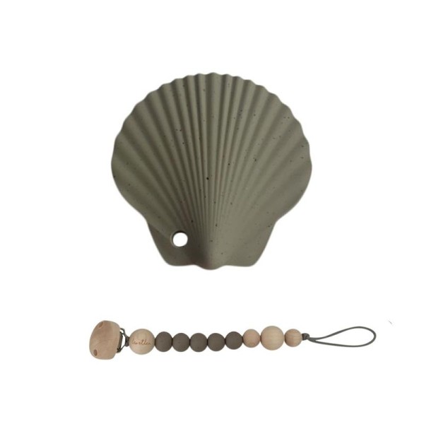 Set pacifier and shell dusty sage Leo et Lea