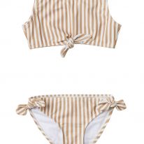 Striped knotted bikini almond Rylee and Cru