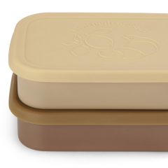 Lunchbox en acier et silicone vanilla yellow Konges Slojd