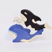 Figurine  en bois baleine Holztiger