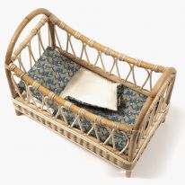 Rattan jambi bed with cassandra trim Minikane