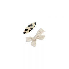 Duo sand and leopard hair clips Gentil Coquelicot
