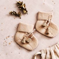 Hazelnut booties and pouch Gentil Coquelicot
