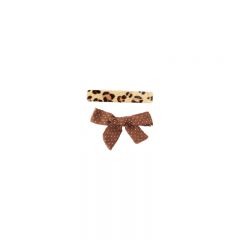 Duo sand and leopard hair clips