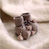 Taupe booties and pouch Gentil Coquelicot