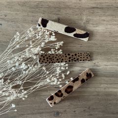 Duo sand and leopard hair clips Gentil Coquelicot