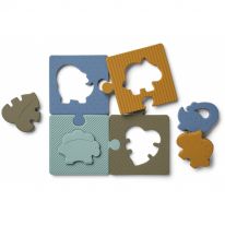 Puzzle bodil en silicone dinosaures dino blue multi mix Liewood