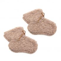 Baby alpaca baby slippers brown Petit Kolibri