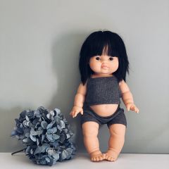 Doll clothes anthracite ribbed knit boy's underwear Minikane