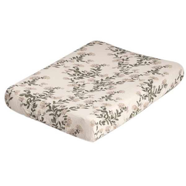 Honeysuckle muslin changing mat cover Garbo and Friends