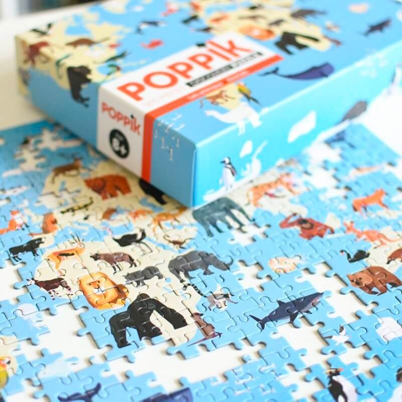 Puzzle 500 pièces Animaux du monde - 7 ans et plus - Poppik