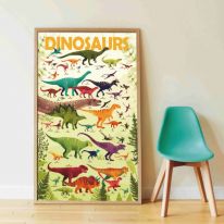Poster dinosaures 32 stickers Poppik