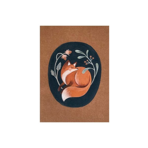 Affiche imprimée le renard endormi Emmanuelle Lotte