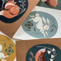 Sleeping Fox Print Card Emmanuelle Lotte