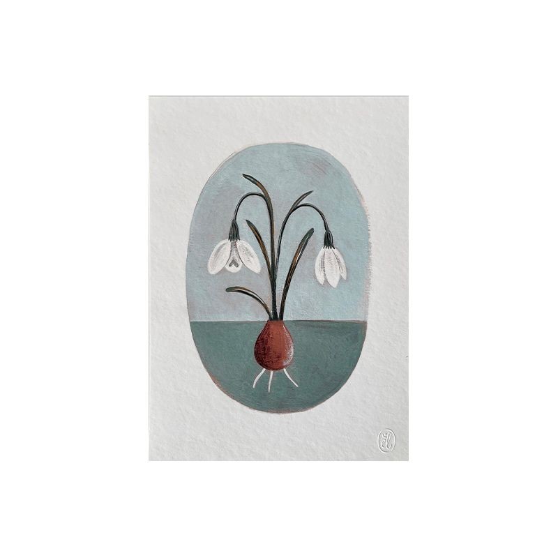 The first snowdrops print card Emmanuelle Loutte