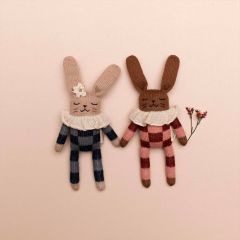 Bunny soft toy navy check pyjamas Main Sauvage