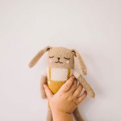 Bunny soft toy mustard overalls Main Sauvage