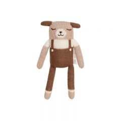 Puppy soft toy nut overalls Main Sauvage