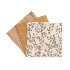 3 pack muslin wipes bay leaves Main Sauvage