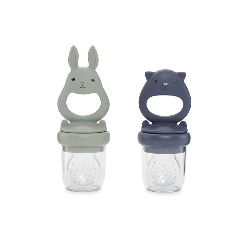 Set of 2 fruit feeding pacifier bunny onyx Konges Slojd