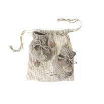 Taupe booties and pouch Gentil Coquelicot
