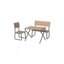 Garden set, table, chair and bench