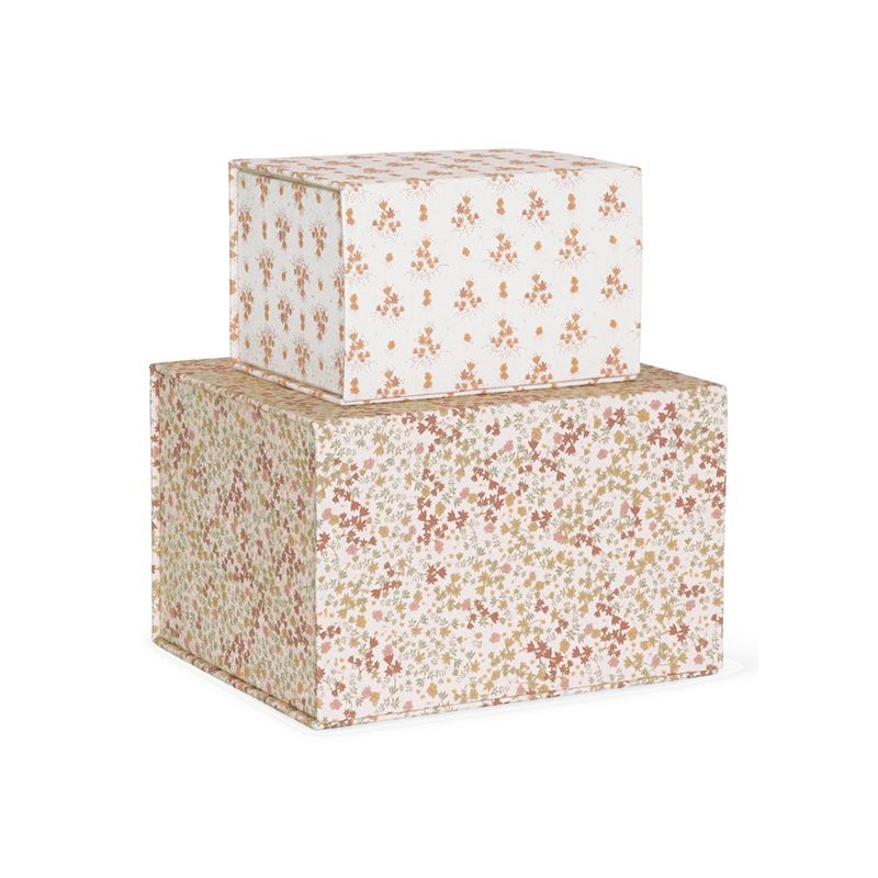 Ati square box set rose hip red vintage floral blush Konges Slojd