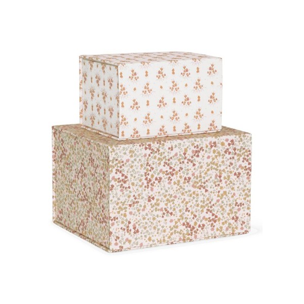 Ati square box set rose hip red vintage floral blush Konges Slojd