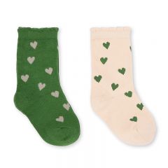 2 pack jacquards socks mon amour green Konges Slojd