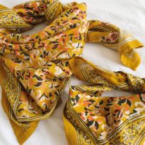 Large scarf Zinnia Marigold Bindi Atelier