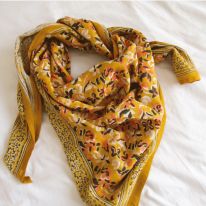 Grand foulard Zinnia Marigold Bindi Atelier