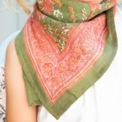 Petit foulard Hamelia sauge Bindi Atelier