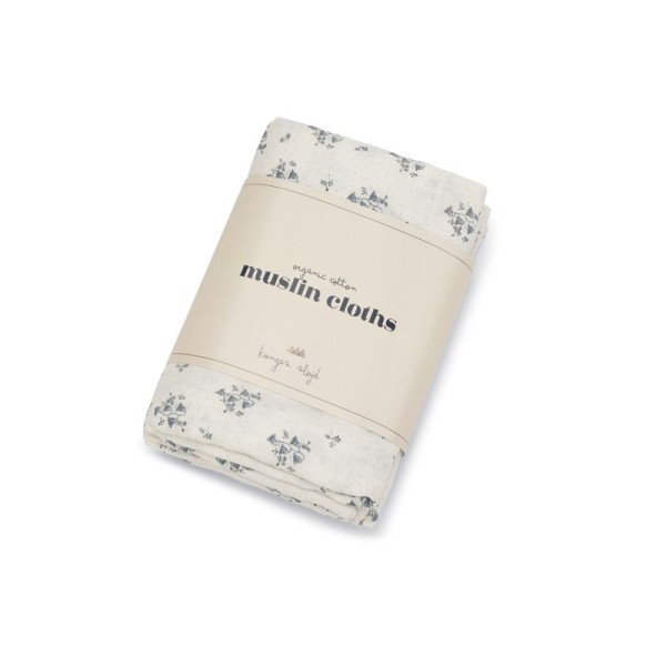 3 pack muslin cloth clochette bleue Konges Slojd