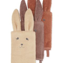 Lot de 3 gants de toilette bunny Konges Slojd