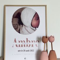 Affiche de naissance avec photographie Charlotteeandco