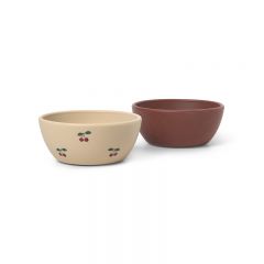 2 pack small snack bowls cherry mocca Konges Slojd