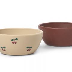 2 pack small snack bowls cherry mocca Konges Slojd