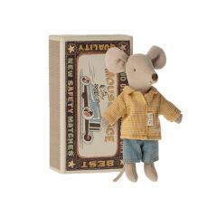 Big brother mouse in matchbox Maileg