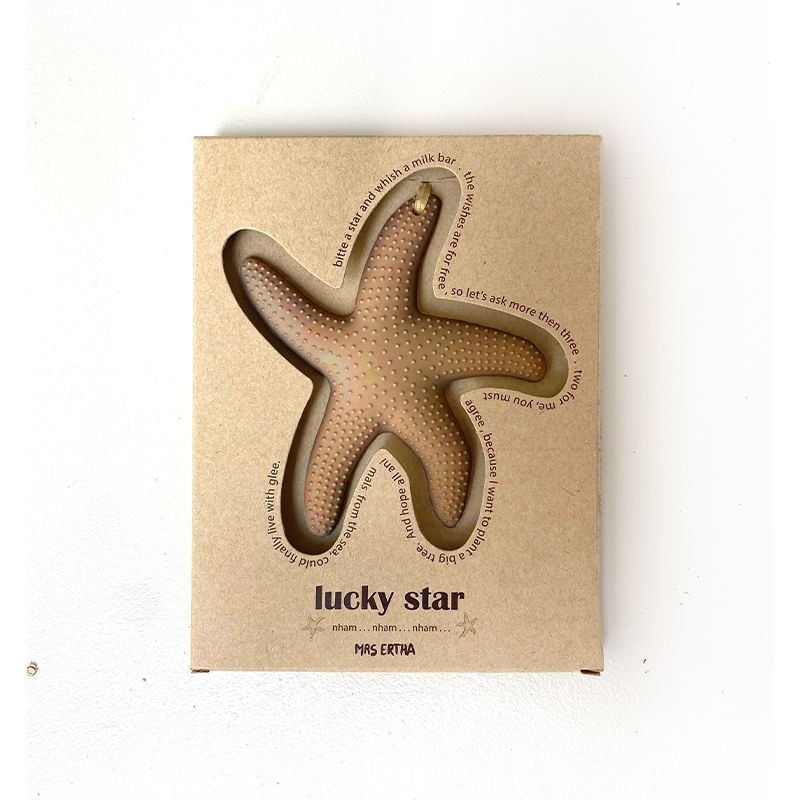 Lucky star taupe teething ring Mrs.Ertha