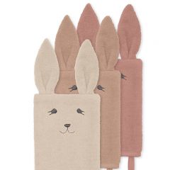 3 Pack washcloth animal rose bunny Konges Slojd