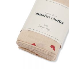 3 pack muslin cloth amour rouge Konges Slojd