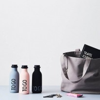 To Go drinking bottle grey Design Letters