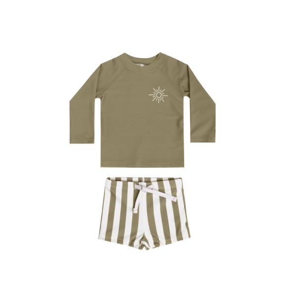 Rash guard boy set olive Rylee and Cru