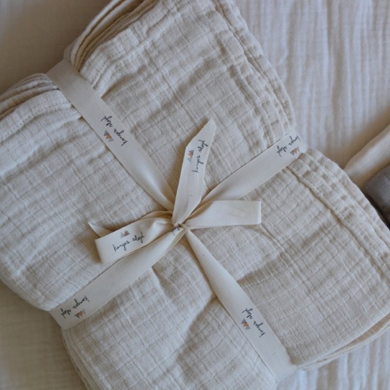 10 pack of muslin cloths nature Konges Slojd Yellow Flamingo