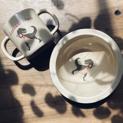 Dino ceramic dinnerware set Konges Slojd