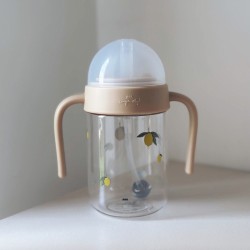 Baby bottle with handle lemon Konges Slojd