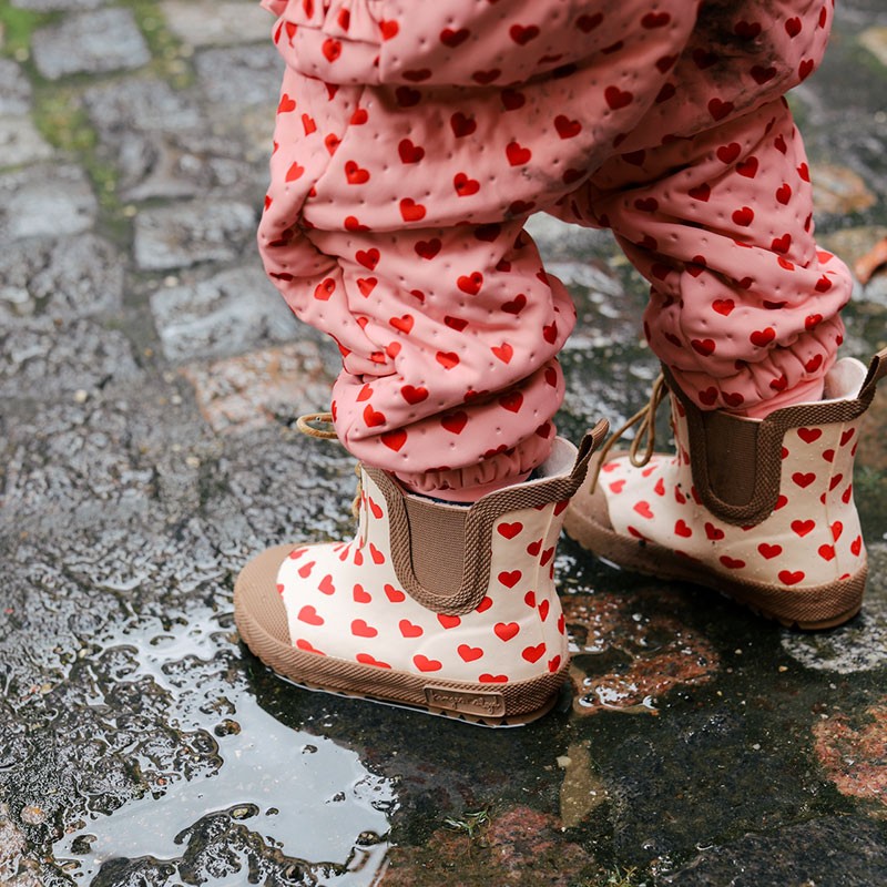 Bottes thermiques coeur rouge Konges Slojd Yellow Flamingo