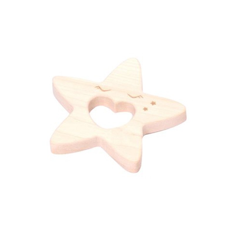 Wooden Tethers Star  loullou yellow flamingo