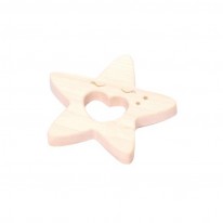 Wooden Tethers Star  loullou yellow flamingo