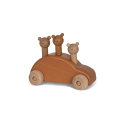 Wooden pop-up car brown Konges Slojd